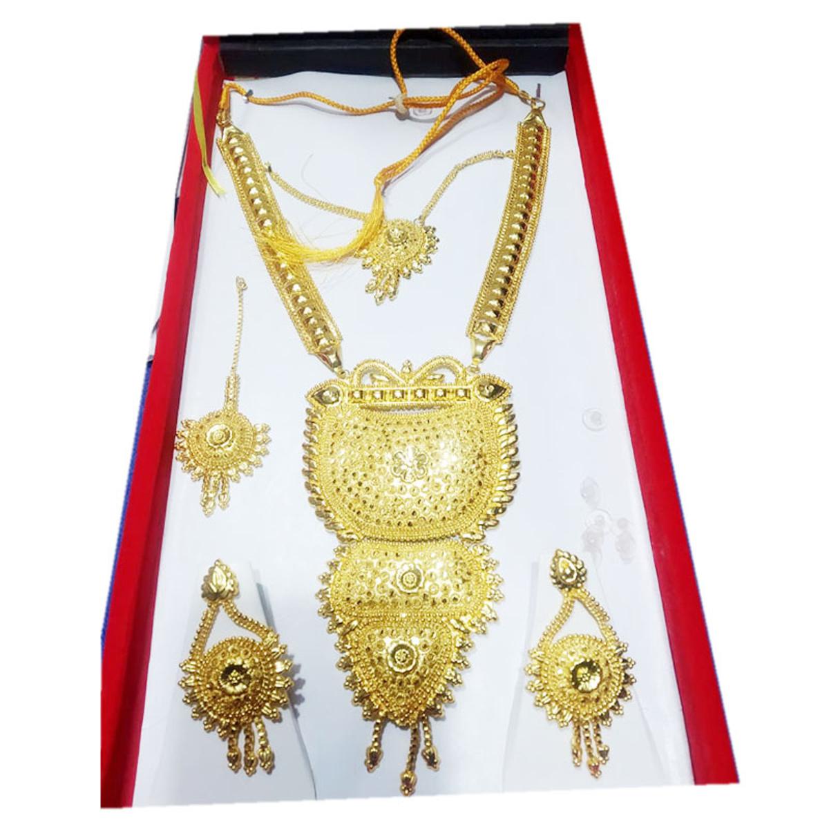 Picture of Gold Plated sita har Jewellery Necklace Set For Women colour Granted in indian - Gold