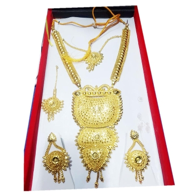 Picture of Gold Plated sita har Jewellery Necklace Set For Women colour Granted in indian - Gold