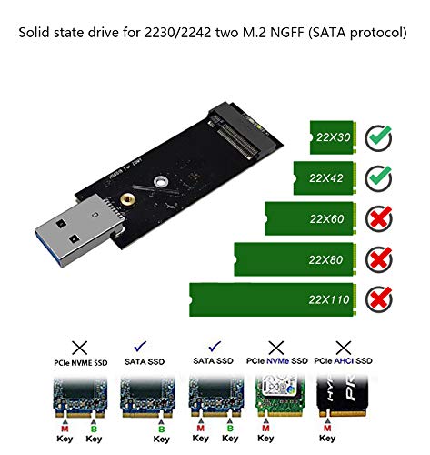 Picture of M.2 Sata Ssd To Usb 3.0 External Ssd Reader Converter Adapter Enclosure With Uasp, Support Ngff M.2 2280 2260 2242 2230 Ssd - 1TB