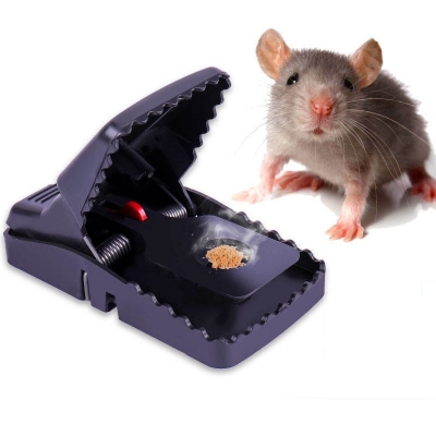 Picture of Mouse Traps That Work Indoor Plastic Snap Mice Trap Reusable Mouse Trap Easy Set - Black