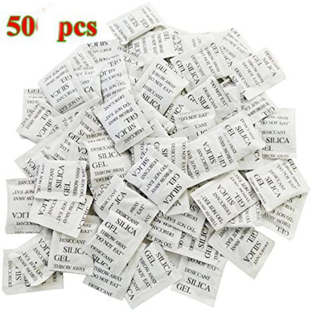 Picture of Silica Gel 50 Packets (1 Gm Pack) Desiccant White Silica Gel - White