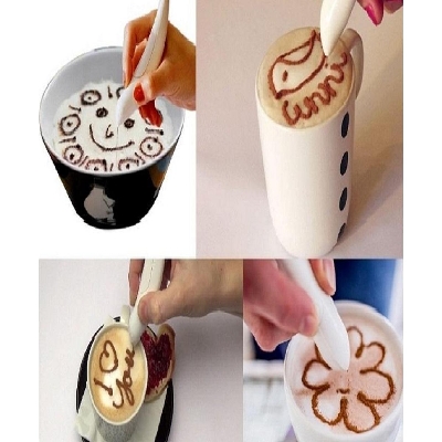 Picture of Electrical Latte Art Pen for Coffee Cake Spice Pen Cake Decoration Pen Coffee Carving Pen Baking Pastry Tools - Multicolor