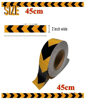 Picture of Black reflective tape Light Yellow arrow guide sign Reflective adhesive tape,Reflective tape sticker for Truck,Car,Motorcycle 5cm*45CM - Multicolor