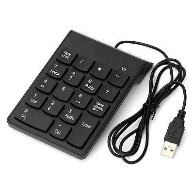Picture of Numeric Keypad USB Mini Number Pad Numpad 18 Keys Keyboard for Desktop PC Pro - Black
