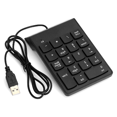Picture of Numeric Keypad USB Mini Number Pad Numpad 18 Keys Keyboard for Desktop PC Pro - Black
