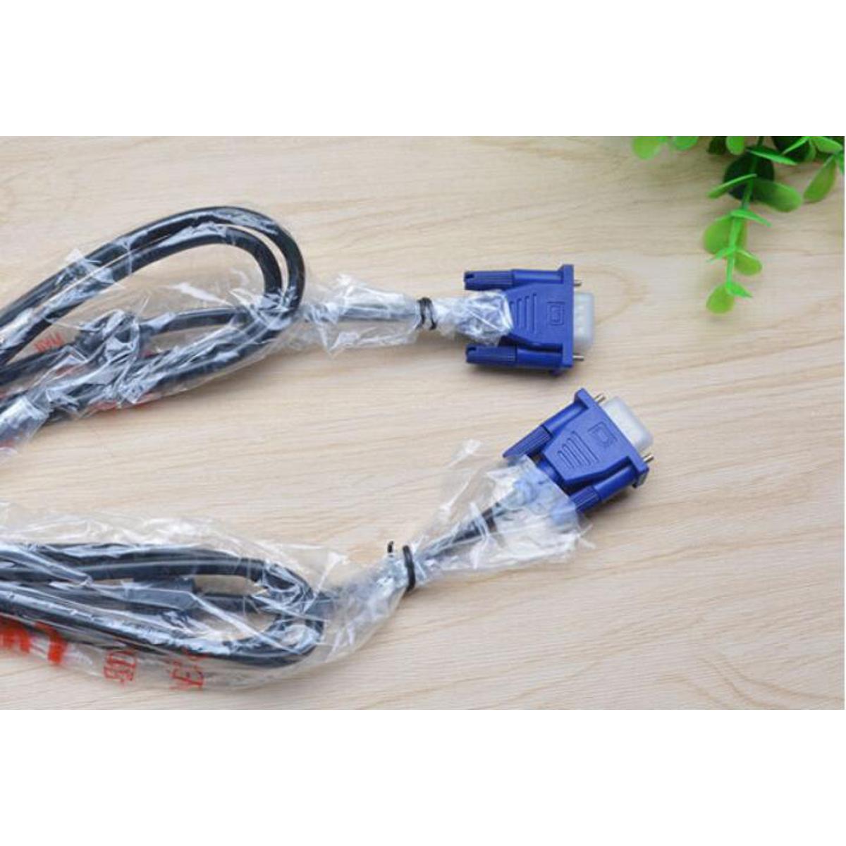 Picture of VGA  cable 1.5m VGA cable 3 + 6 computer with TV high-definition cable video cable projector data cable wholesale - Black