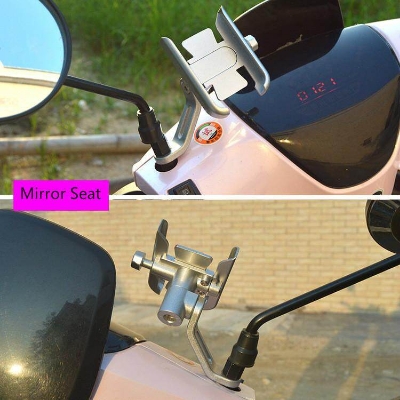 Picture of Universal Metal Bike Phone Rack Aluminum Alloy Bicycle Mobile Phone Holder Motorcycle Bike Handlebar Mount - Black