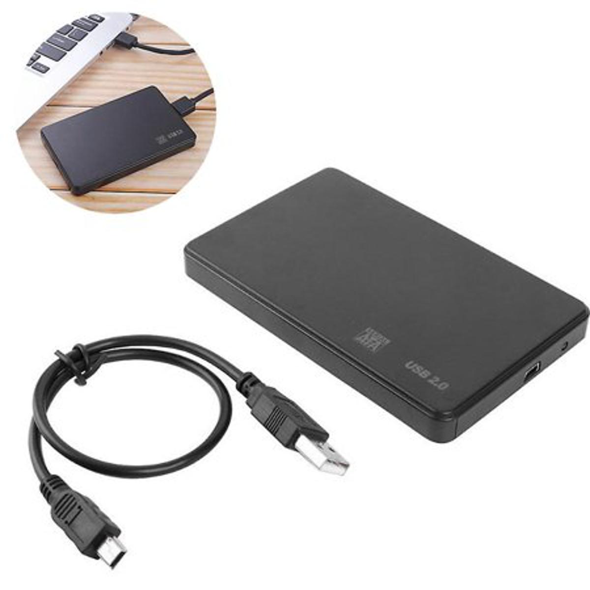 Picture of 2.5" Hard Drive Enclosure External Case Mobile Hard Disk Box /SSD CASE USB 2.0 HDD Enclosure - Black