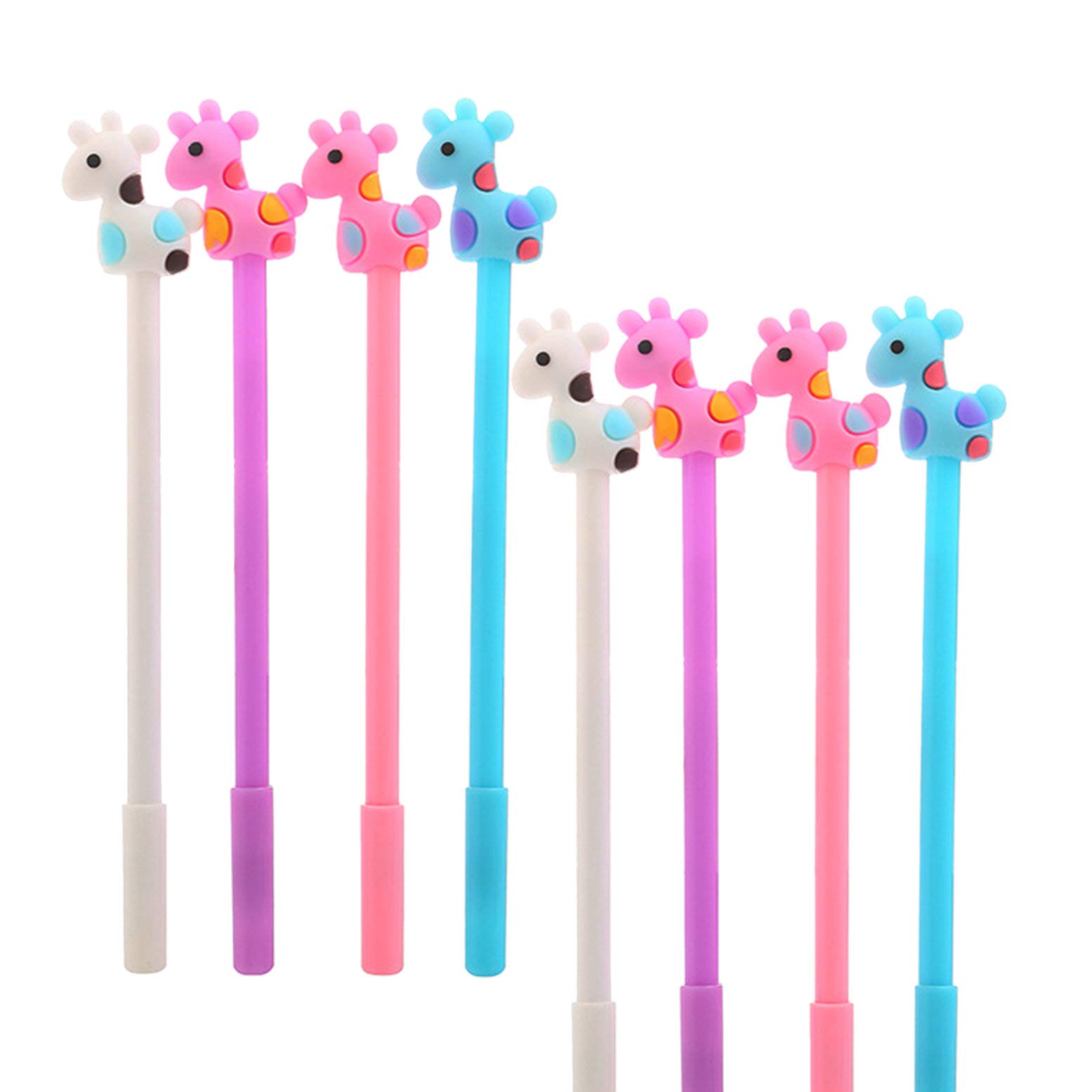 Picture of Animal Sika Deer Giraffe Gel Pens Fashion Cute Cartoon Colorful Kawaii Lovely Colorful Gel Black Ink Ball Pens 0.38MM Office School Stationery pen(5PCS) - Multicolor