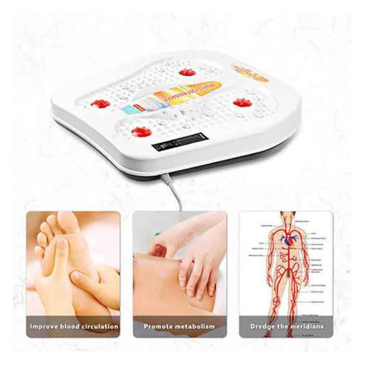 Picture of Infrared Electric Foot Massager for diabetic control Vibrating Massage Blood Circulation Pain Relief Pedicure Machine Foot care goods for men women-White - White