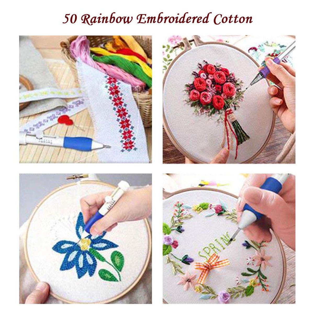 Picture of crafts magic embroidery pen set interchangeable sewing accessories tool punch needle - Multicolor