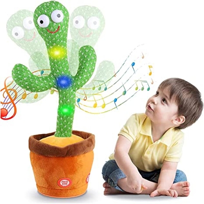Picture of Dancing Cactus Plush Toy Can Dancing And Singing To Learn Talking For Kids Or Adults Funny Magical Gift - Green