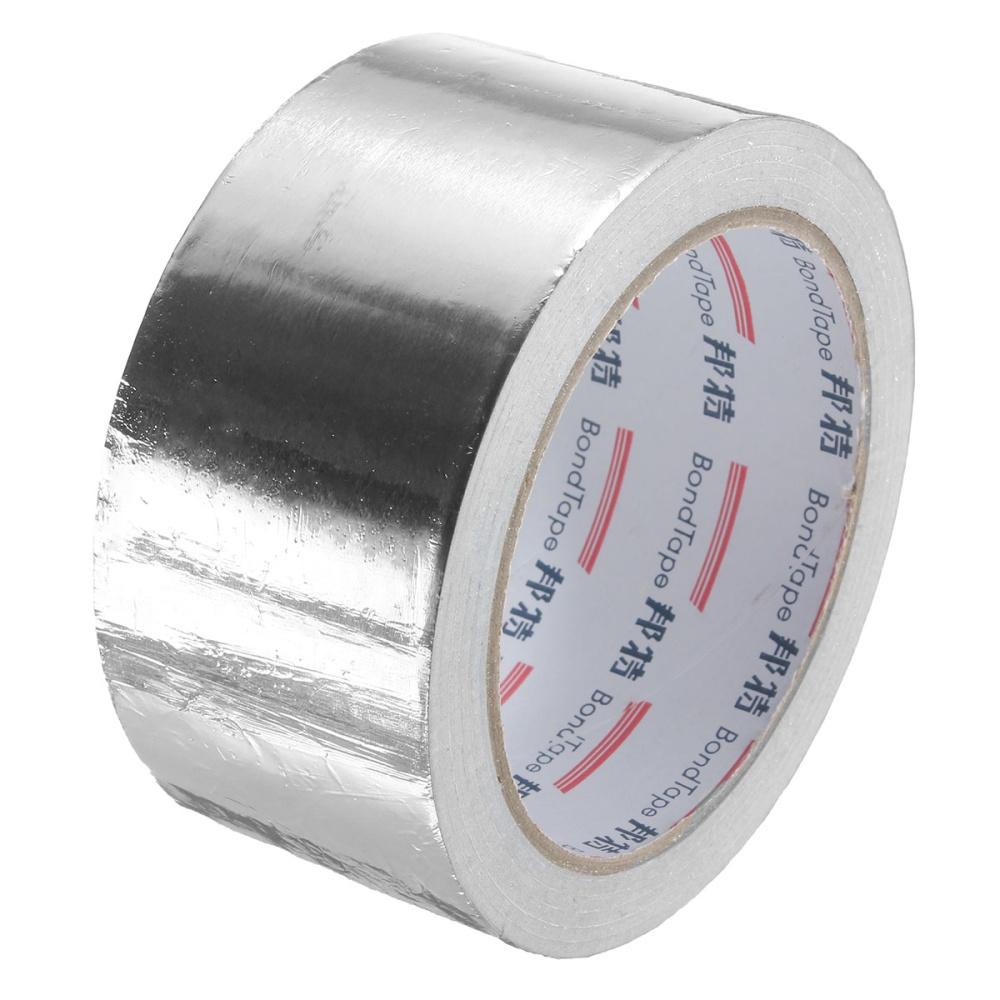 Picture of 2 Inch ALUMINIUM Foil Tape Silver Tape 2″ Inch 50mm Aluminum Foil Tape Aluminum Tape Heat Resistant Silver Duct Tape High Temperature Aluminum Foil Tape Adhesive Tape - Silver