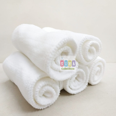 Picture of Washable Diapers Pad Inserts Adjustable Reusable CLOTH Diaper Pant 3-Layer Insert Cotton For Baby - 5 PCS Baby Diaper Insert - White