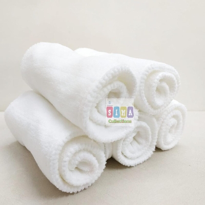 Picture of Washable Diapers Pad Inserts Adjustable Reusable CLOTH Diaper Pant 3-Layer Insert Cotton For Baby - 5 PCS Baby Diaper Insert - White