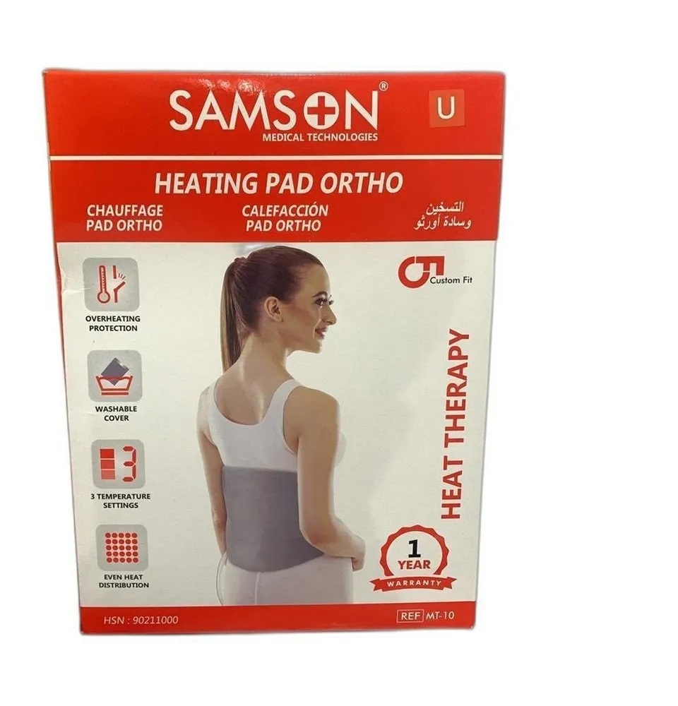 Picture of Samson Orthotics Safe 4-Layer Insulation and Dual Thermostat, 3-Level Heating Control, Shock Proof Electronic Heating Pad Ortho, Ideal for Period Pain, Spinal Pain, Joints Pain, Muscular Pain, Boils, Abscesses, Cervical Spondylosis - Grey