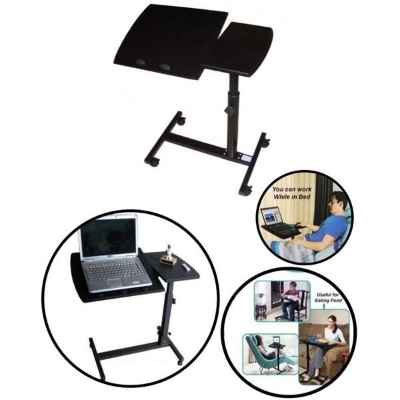 Picture of High Quality Adjustable Foldable Laptop Table Removable Usable Laptop Study Training Table - Black