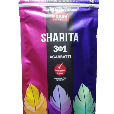 Picture of Moksh Sharita 3 in 1 Agarbatti/Incense Sticks (14 cm, 140 Grams) - Multicolor