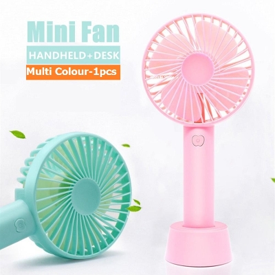 Picture of Fresh Foldable Hand Fans Battery Operated Rechargeable Handheld Mini Fan Electric Personal Fans Hand Bar Desktop Fan - Multicolor