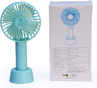 Picture of Fresh Foldable Hand Fans Battery Operated Rechargeable Handheld Mini Fan Electric Personal Fans Hand Bar Desktop Fan - Multicolor