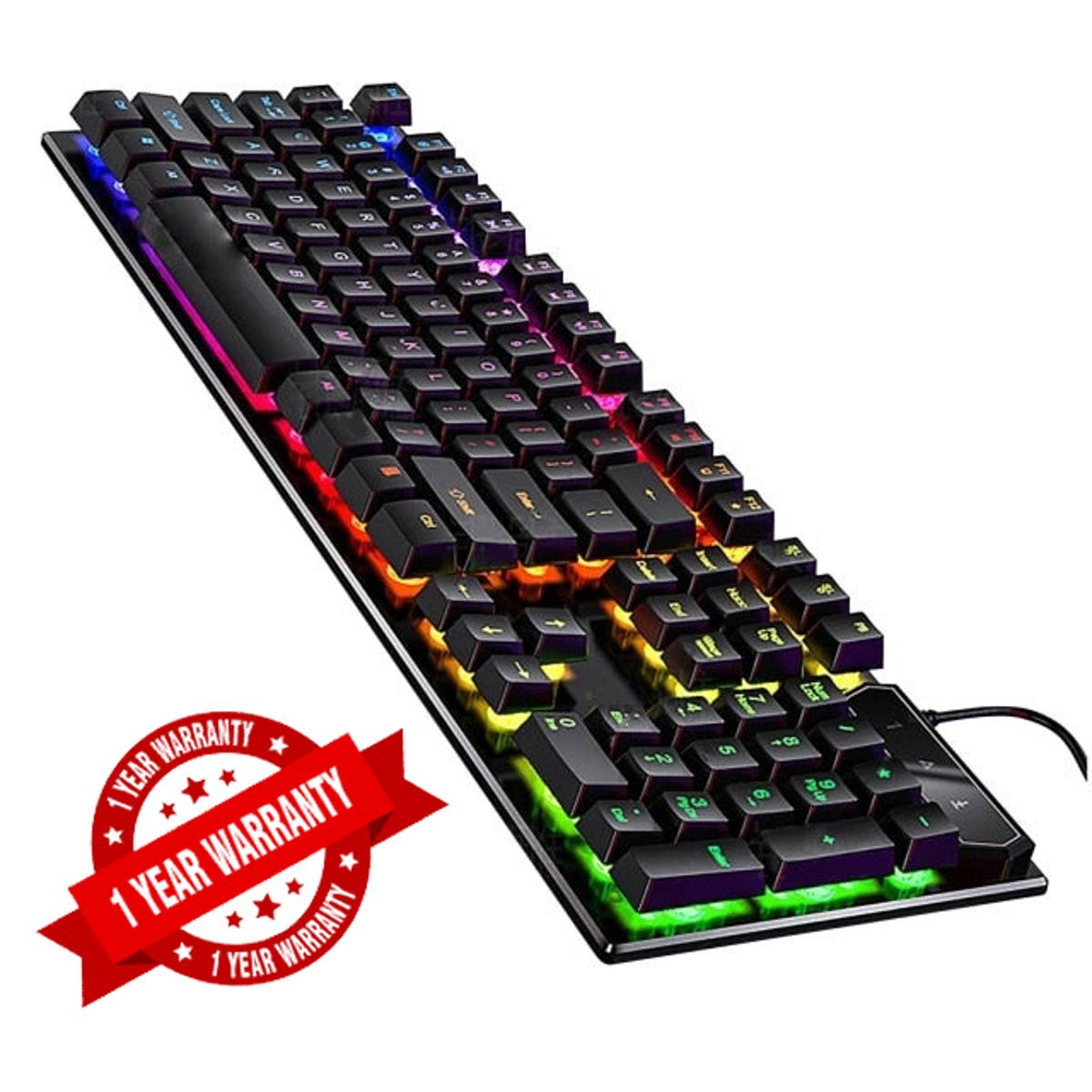 Picture of High quality Led Backlight RGB Pro Gaming Keyboard with Bangla - Black