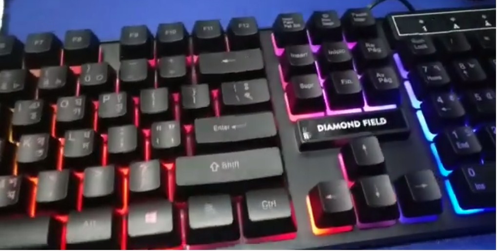 Picture of High quality Led Backlight RGB Pro Gaming Keyboard with Bangla - Black