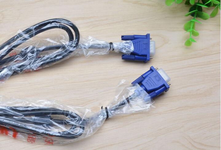 Picture of VGA cable 1.5m VGA cable 3 + 6 computer with TV high-definition cable video cable projector data cable wholesale - Black