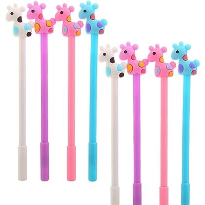 Picture of Animal Sika Deer Giraffe Gel Pens Fashion Cute Cartoon Colorful Kawaii Lovely Colorful Gel Black Ink Ball Pens 0.38MM Office School Stationery pen(5PCS) - Black