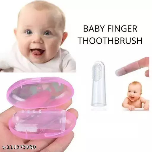 Picture of Baby soft Finger Toothbrush - Children's Silicon Finger Transparent Toothbrushf - Multicolor