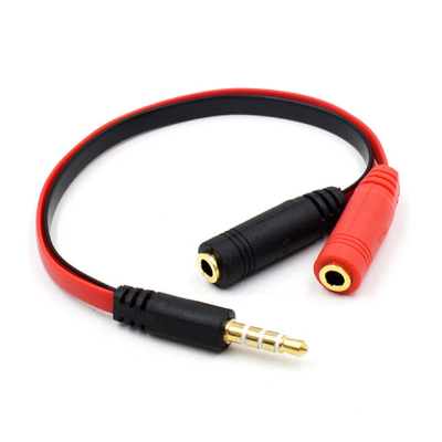 Picture of 3.5mm AUX 1 Male to 2 Female Spliter Wire 3.5 Jack Audio Splitter Cable Headphone Earphone Speaker Stereo AUX Adapter Cord RT - Multicolor