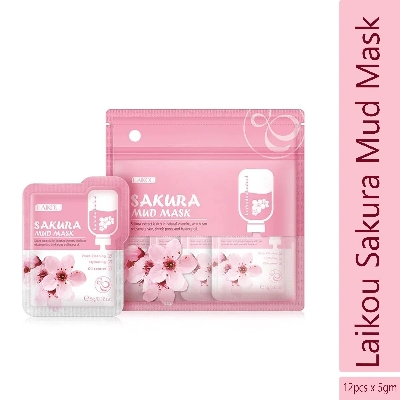 Picture of Laikou Japan Sakura Mud Face Mask -5pcs Anti Wrinkle Night Facial Packs Skin Clean Dark Circle Moisturize Anti-Aging Skin Care - Face,Fresh