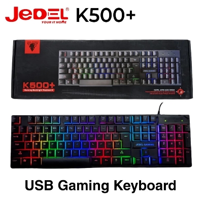 Picture of Jedel Gaming K500+ Wired RGB Gaming Backlight Keyboard - Black