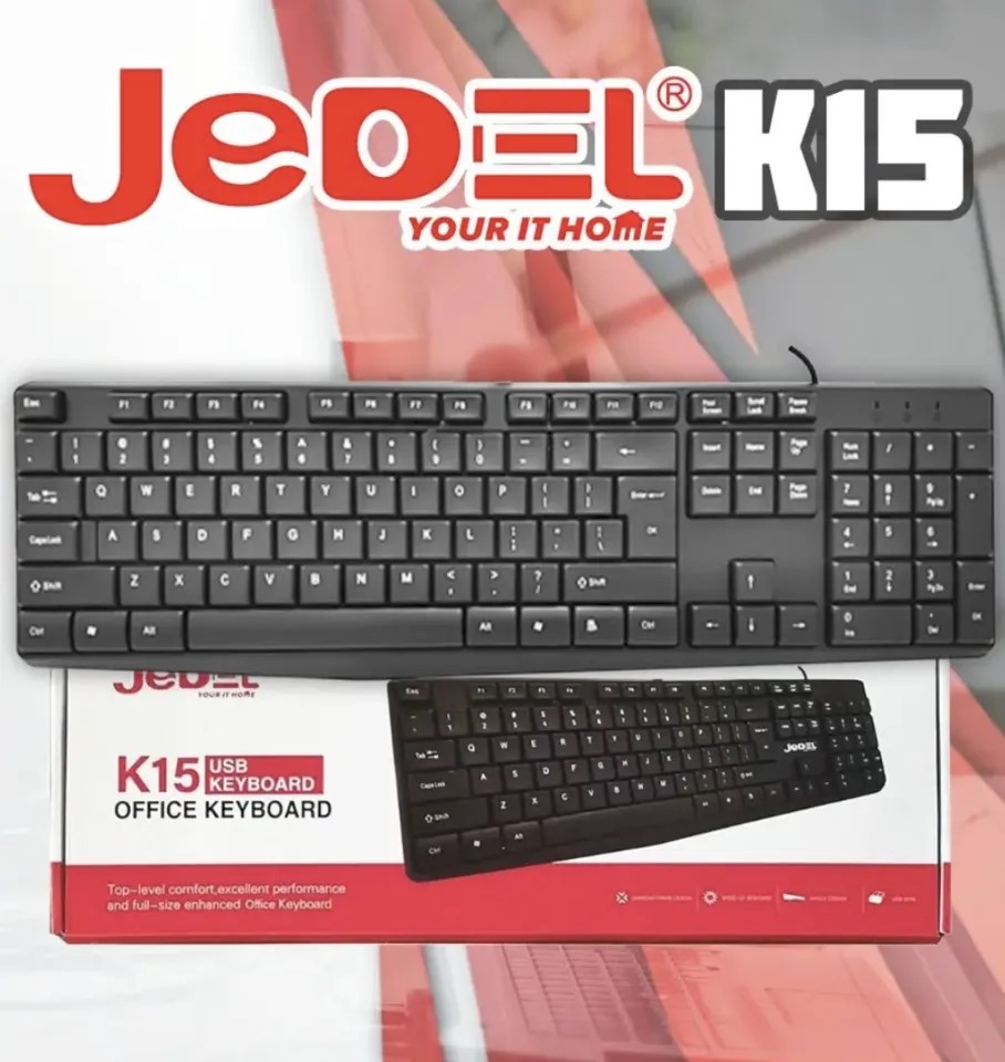 Picture of JEDEL-K15 USB Wired Office Keyboard With Bangla - Black