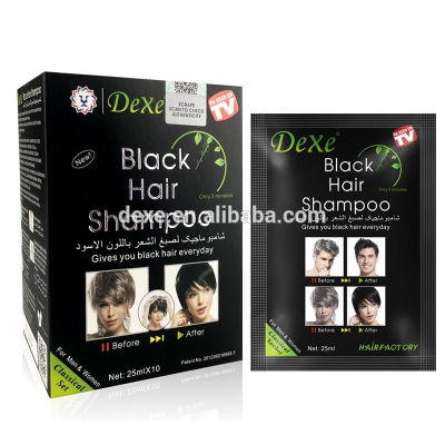 Picture of DEXE Black Hair Shampoo 10 Pack 1Box Black Color Shampoo Instant 5-Min - 250ml - Original