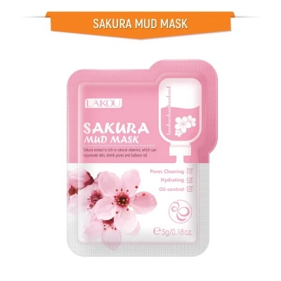 Picture of Laikou Japan Sakura Mud Face Mask -12pc Anti Wrinkle Night Facial Packs Skin Clean Dark Circle Moisturize Anti-Aging Skin Care - Face,Fresh