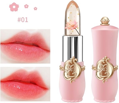 Picture of Transparent Lipstick Jelly Flower Moisturizing Lipstick Color Changing Lip Balm Lip Care Lipstick