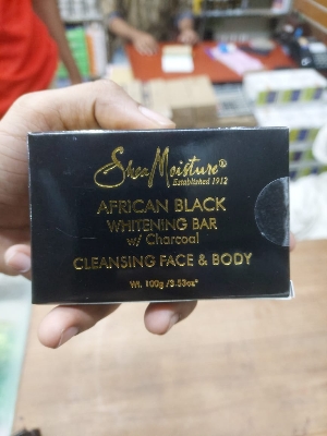 Picture of Shea Moisture African black Whitening Bar Soap Charcoal Cleansing Face and Body 100g - Fresh