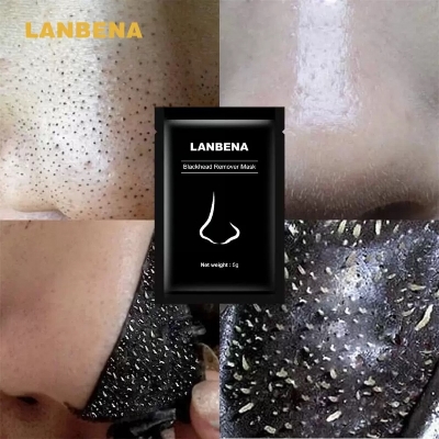 Picture of Deep Cleansing Nose STrips (5Pcs) Blackhead Remover Mask From LAN-BENA - Black,Fresh