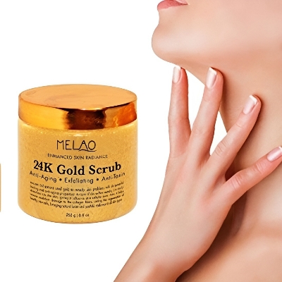 Picture of MELAO Pure 24K Gold Body Scrub Bath Salt Body Scrub Foot Massage Cream Remove Dead Skin Fregar Anti Aging Exfoliating Mud - Fresh