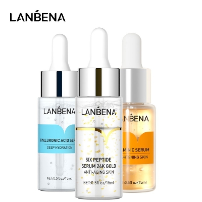 Picture of 3 Pcs Set LANBENA Vitamin C Serum,  LANBENA Six Peptides Serum,  LANBENA Hyaluronic Acid Serum  - 15ml each