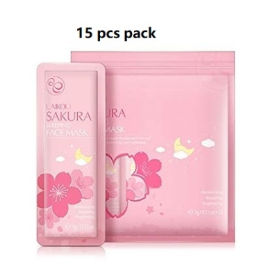 Picture of LAIKOU Sakura Sleeping Mask - 15 pcs Facial Mask Soothing Moisturizing The Skin - Face,Fresh