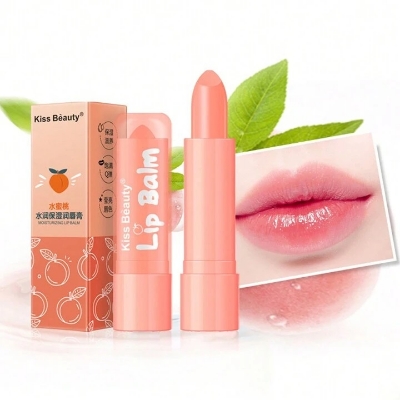 Picture of Kiss Beauty Peach Lip Balm Moisturizing Hydrating and Nourishing Lip Moisturiser - Lip Balm Lip Mask - Fresh