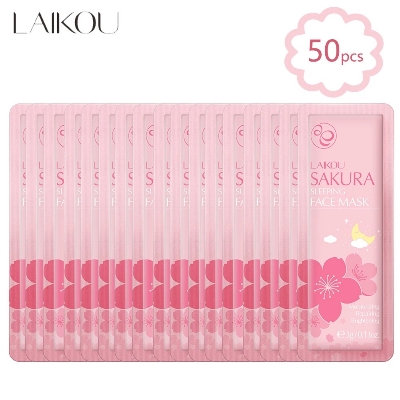 Picture of LAIKOU Sakura Sleeping Mask - 50 pcs Facial Mask Soothing Moisturizing The Skin - Face,Fresh