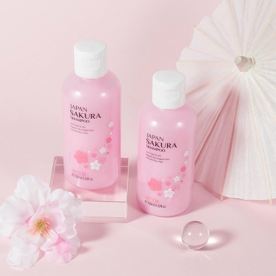 Picture of Laikou Japan Sakura Shampoo - 100ml (1pcs) LAIKOU Shampoo Repair Damaged Hair Moisturizing Nourishing Anti Dandruff Oil Control Shampoos Hair Cleansing Care - Pink