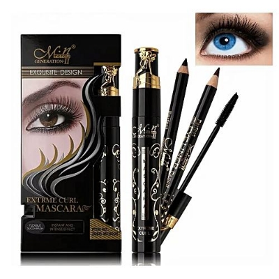 Picture of MENOW Extreme Curl Mascara Waterproof Mascaras Organic Mascara With 2 Bonus Eyeliner Pencils - Waterproof,Fresh