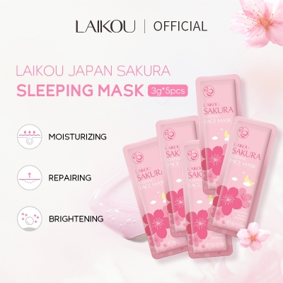 Picture of LAIKOU Sakura Sleeping Mask - 2 pcs Facial Mask Soothing Moisturizing The Skin - Face,Fresh