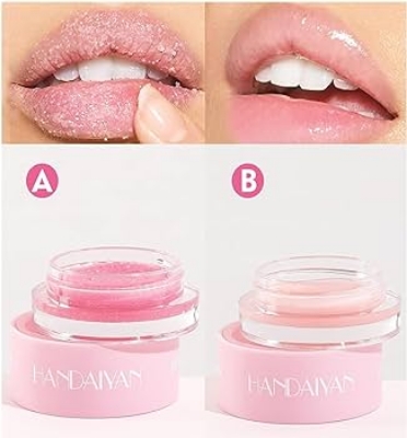 Picture of Handaiyan 2 in1 Sugar Scrub & Lip Balm for Women Hydrating, Nourishing Lip Scrub Vitamin Infused
