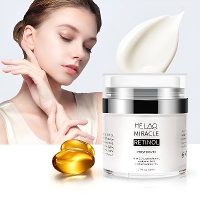 Picture of Melao Miracle Retinol Moisturizer Cream for Face and Eye Area with 2.5% Active Retinol, Hyaluronic Acid, Vitamin E & Green Tea - Fresh
