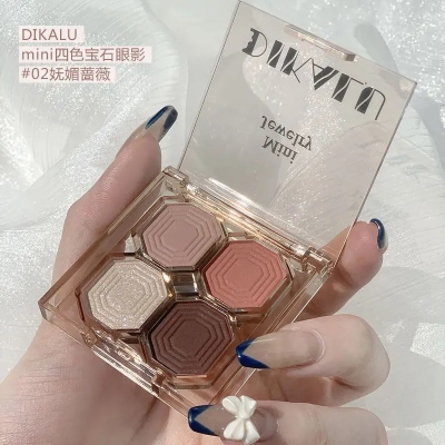 Picture of Dikalu Eyeshadow Palette  Cute Mini 4 Colour Eyeshadow For Easy Carrying To Anywhere (Traval,School/College,Party,Hang out) Quick Using