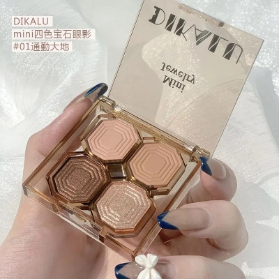 Picture of Dikalu Eyeshadow Palette  Cute Mini 4 Colour Eyeshadow For Easy Carrying To Anywhere (Traval,School/College,Party,Hang out) Quick Using - Blue
